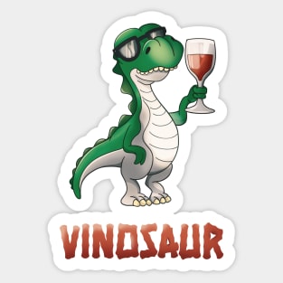 Vinosaur Wine Drinker Dinosaur Funny T-Rex Sticker